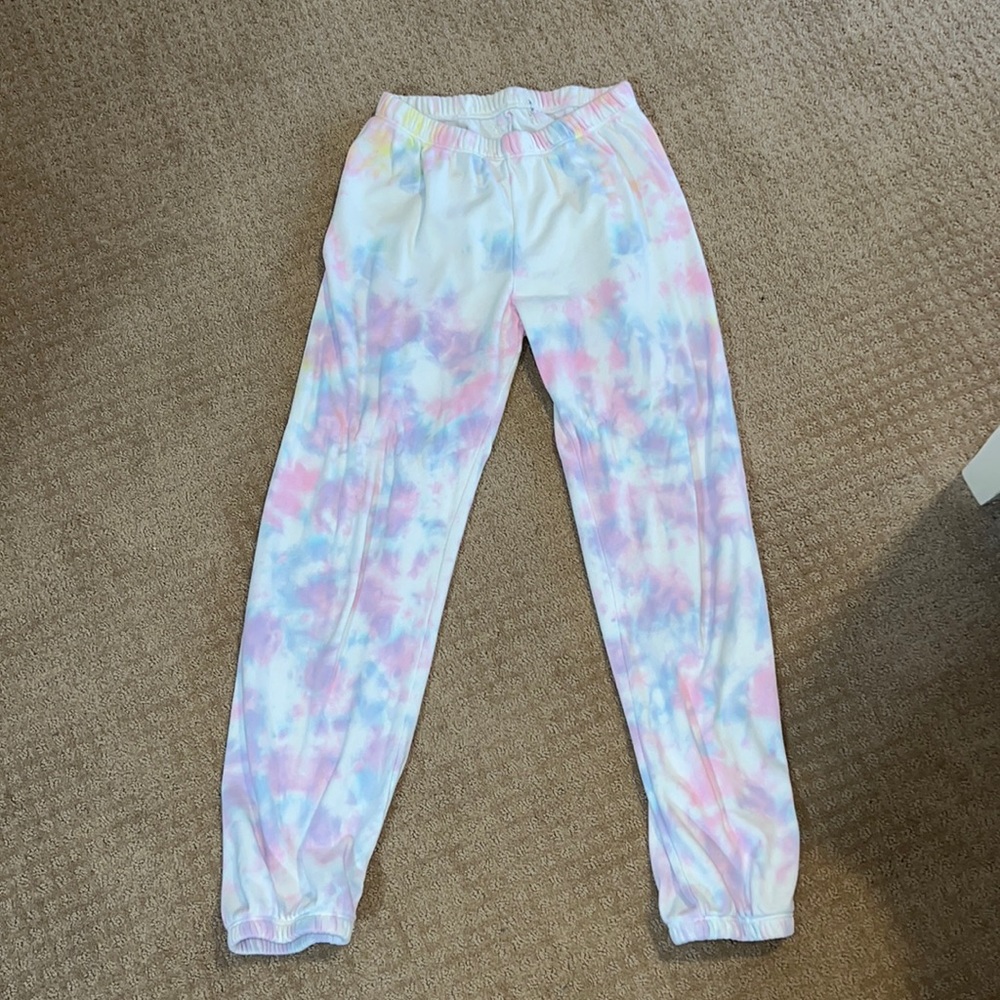 Wild fox. Tie-dyed French cotton-terry track pants.